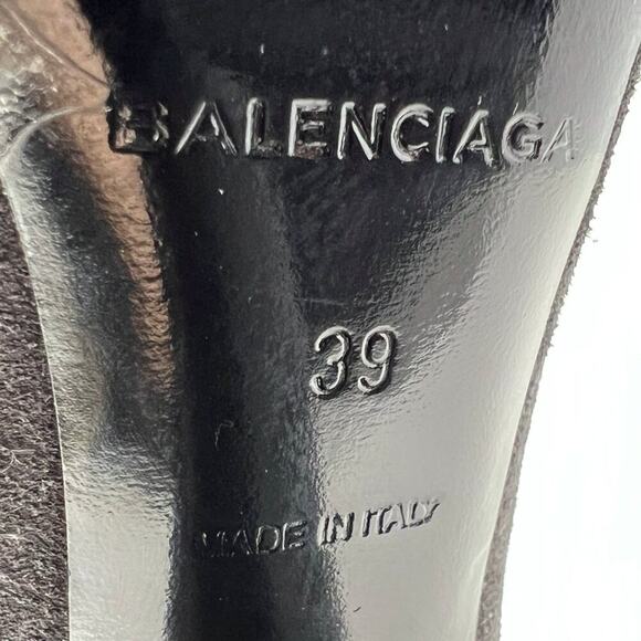 Balenciaga Grey Suede Silver Studded Ankle Boots – Size 39 – Made in Italy - Picture 6 of 8